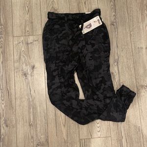 black and grey camo joggers